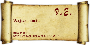 Vajsz Emil névjegykártya
